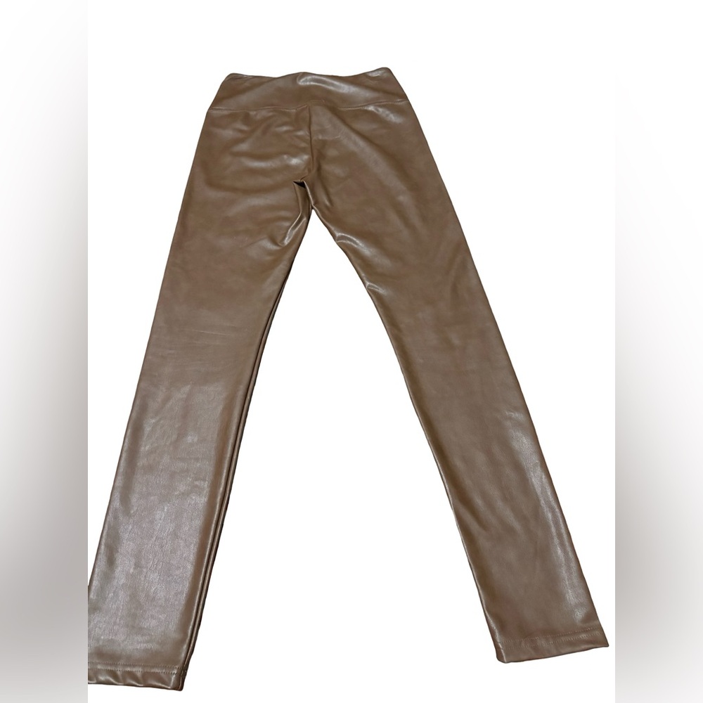 ⏰ 7 For All Mankind Brown Leather Leggings - Picture 4 of 9